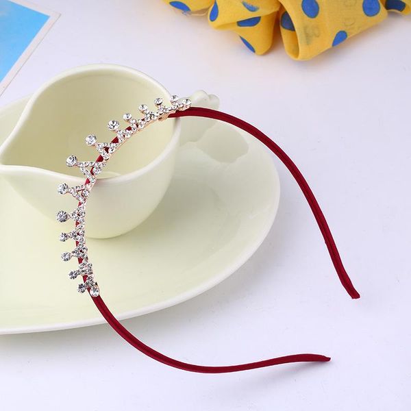 

1 pc lady head hoop women elegant princess headband crown rhinestone hair hoopgirls solid color temperament hair accessories q bbywbp