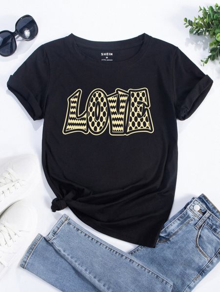 

letter graphic round neck tee j4my#, White