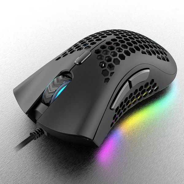 

mice 7200dpi 6 key light weight hollowed shell rgb gaming mouse e-sports for fps1