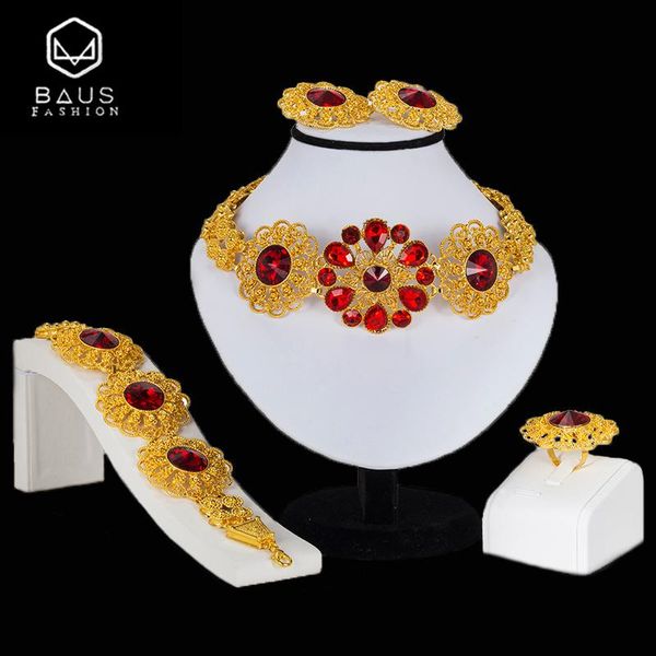 

baus bridal jewelry sets nigerian wedding jewelry set dubai gold color set woman fashion dress african beads, Silver