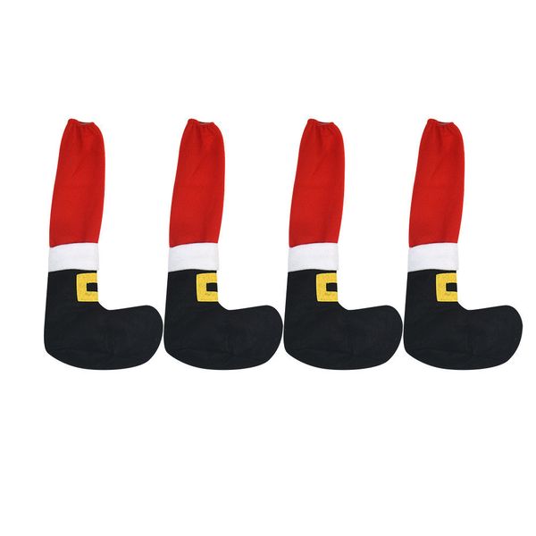 

chair foot santa claus 4pc/lot covers leg decoration navidad christmas table decor new year party supplies #3