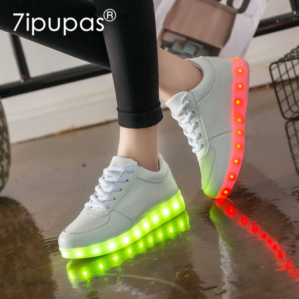

7ipupas 25-44 luminous sneaker kid do with lights up lighted shoes boy girl tenis led simulation glowing sneakers, Black;red