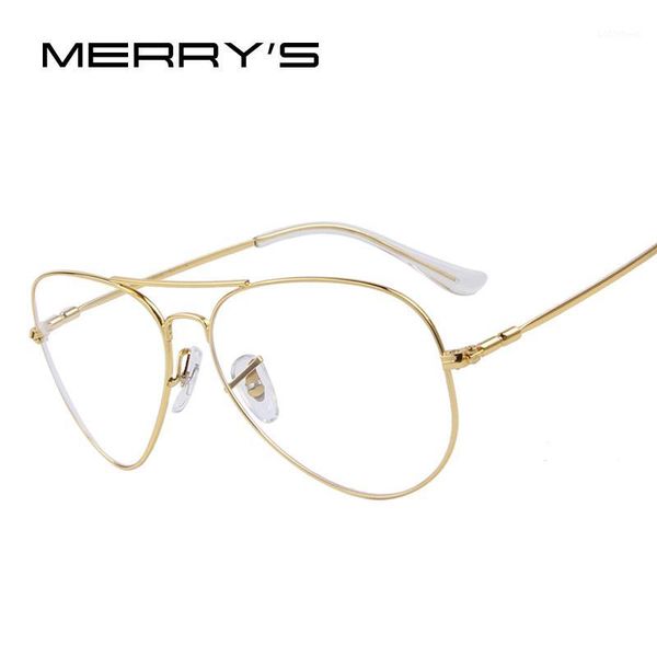 

sunglasses frames wholesale- merry's fashion men titanium eyeglasses gold shield frame with glasses 2 color1, Silver