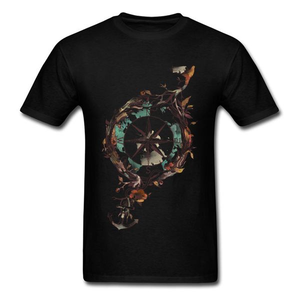 

bon voyage retro compass men black t-shirt o-neck tees short sleeve custom cartoon plus size shirts sport hooded sweatshirt hoodie