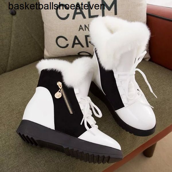 

snow boots 2019 new color matching round head women plus velvet cotton boots female martin casual wild non-slip women's booties, Black