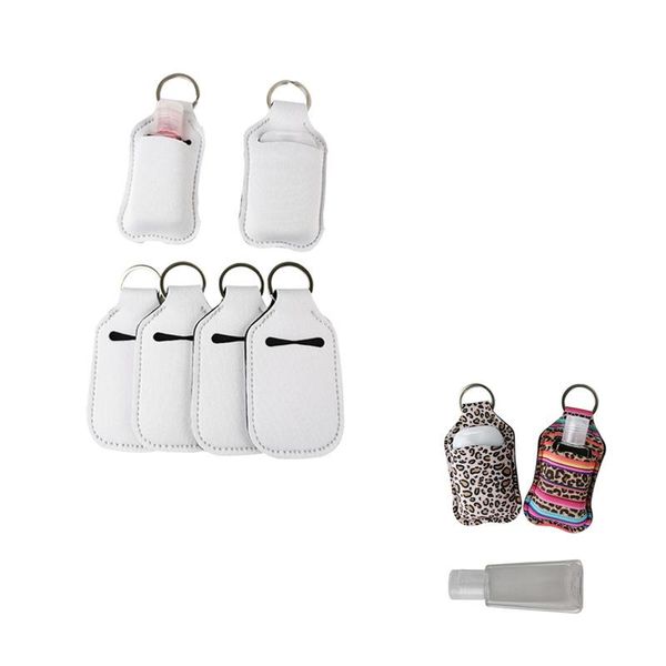

30ml sublimation blank neoprene perfume bottle holder sbr blank hand sanitizer bottle set white perfume bottle holder keychain gift fy4285