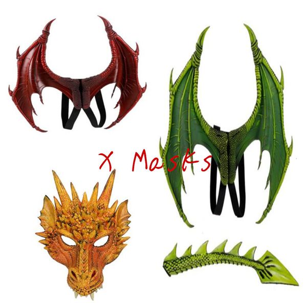 

role dragon mask wing costume party city playing children dinosaur costumes boys girls halloween dragonwing latex loong animal