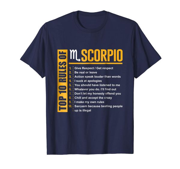 

2019 fashion summer 100% cotton creative graphic rules of scorpio birthday gifts hoodie designers t shirts sweatshirt