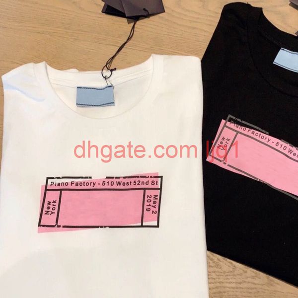 

2021 fashion mens t shirt men women couples casual short sleeve mens round neck tees 2 colors, White;black