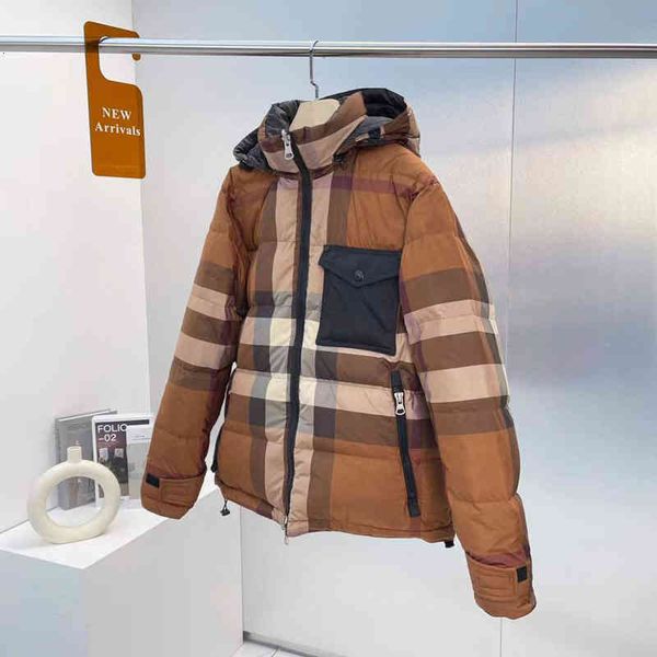 

women's down & parkas autumn and winter b family lattice down jacket fashion leisure hooded double-sided nylon trend 3t4i, Black