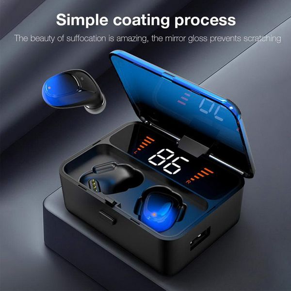 

9d es01 tws bluetooth earphone v5.0 touch wireless earbuds stereo sport waterproof headset handsled power display