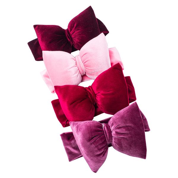 

20pc/lot girls velvet hair bow headband ,kids girls wide headbands gift party hair accessories lj201226, Slivery;white