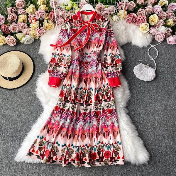 

elegant dress print fashion temperament swing vintage solid color vestidos collect waist hit color dress1, Black;gray