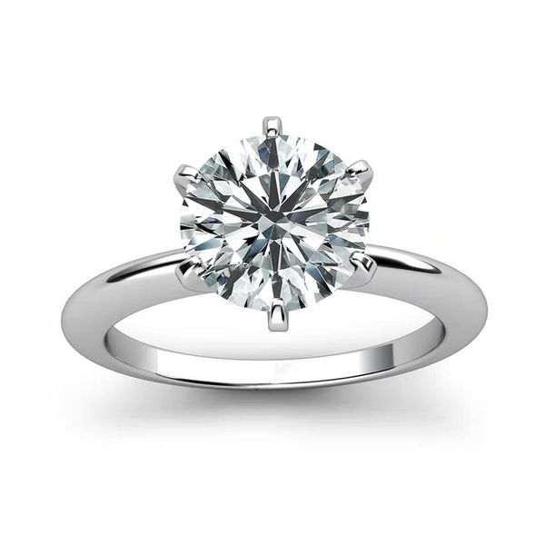 

925 sterling silver ring 1ct 2ct 3ct classic style diamond jewelry wedding party anniversary ring for women 220225, Slivery;golden