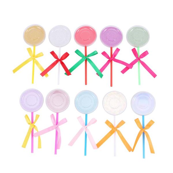 

false eyelashes 10 pcs color random bowknot packaging box round lollipop case lashes storage protector