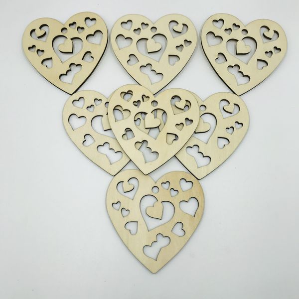 

design valentine's day party supplies personalized hallow-out carved heart wooden ornament