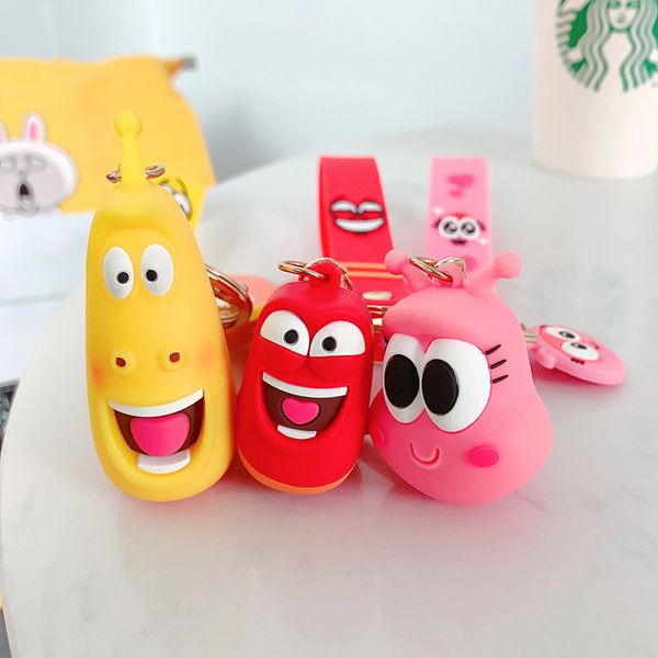 

South Korea genuine small pendant cute hilarious worms, stupid, frush, farte, doormous couple, key buckle chain bag