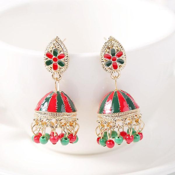 

dangle & chandelier vintage multicolor enamel unique metal drop earrings for women trendy african retro antique earring fashion jewelry gift, Silver