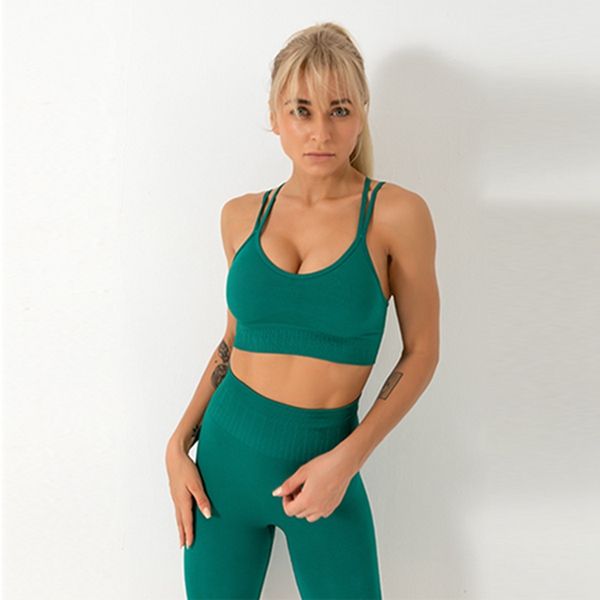 

new fashion designer women's cotton yoga suit, sportswear, fitness 2-piece, 2-piece bra or t-shirt and tights set 0022, Gray