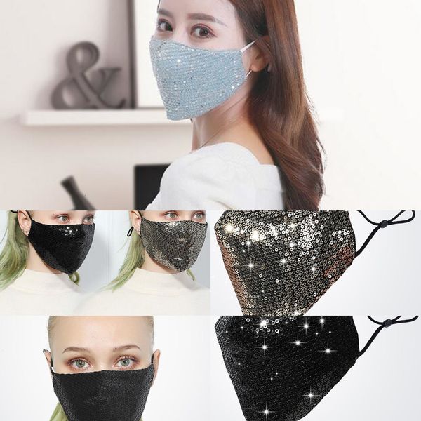 

outletbling pm2.5 3d reusable face fashion washable mask care shield sun color gold elbow sequins sh 3lb7k