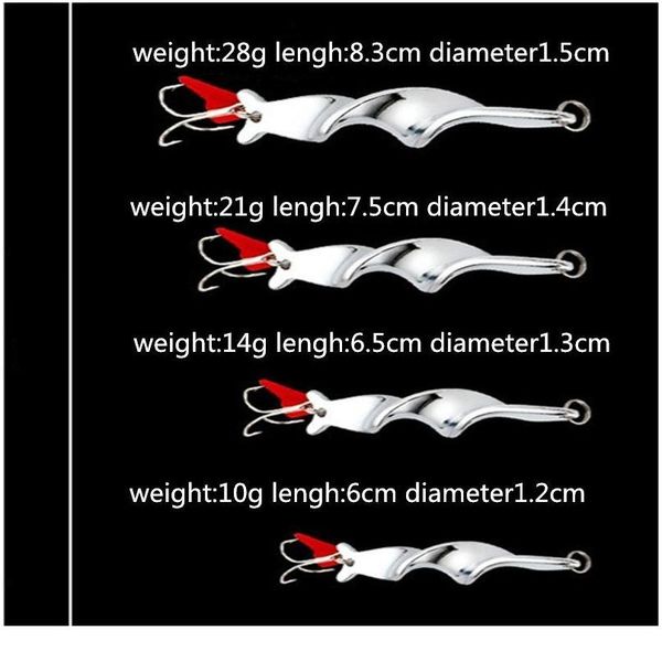 

10g 14g 21g 28g spoon rotating metal spinner fishing lure hard baits for trout pike fishing treble hoo qylztw