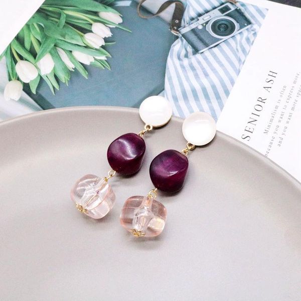 

mixed color acrylic beads charm fashion earring, Golden;silver