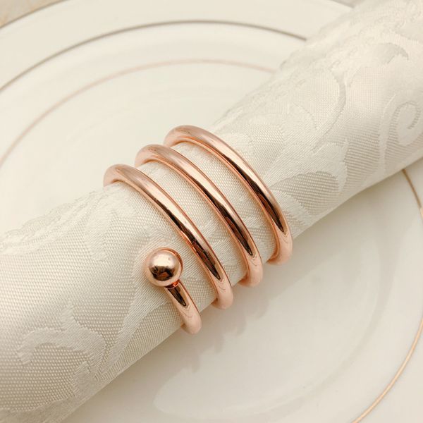 

alloy napkin rings wedding celebration iron wire two beads napkins buckle l golden color table decorations 2 7hw l1