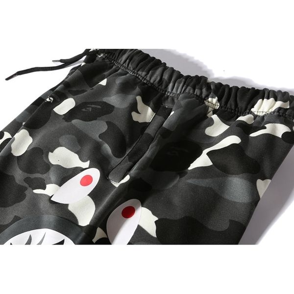 

tide brand five-point beach pants shark head luminous spots casual shorts for men and women couples, White;black