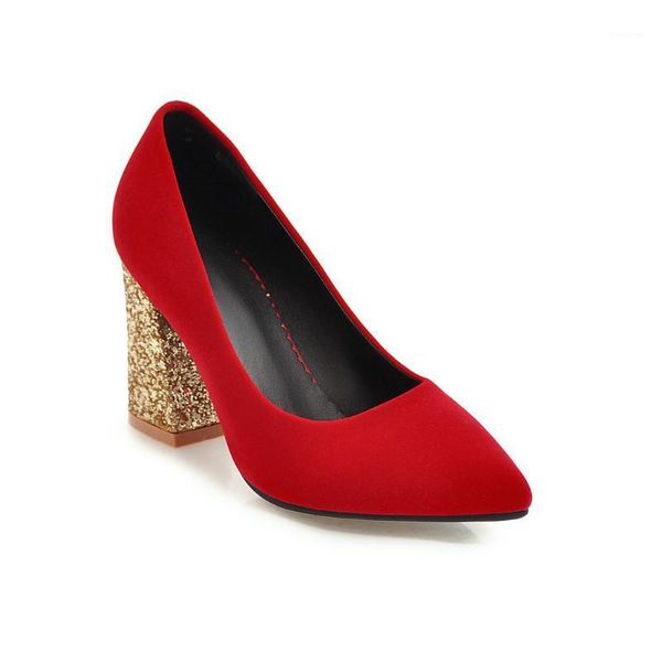 

dress shoes 2021 the thick with high heel joker shallow mouth grinding size code 33 red bride 1831-451, Black