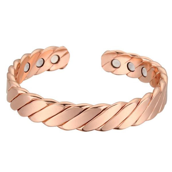 

pure copper bangle men energy magnetic adjustable femme vintage wide bracelets bangles for women 15000 gauss, Black