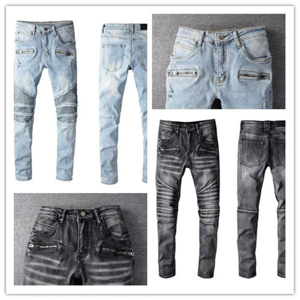

desiger luxurys mens slim-leg jeans camouflage denim pants fashion club clothing for male hip hop skinny w28-w40, Blue