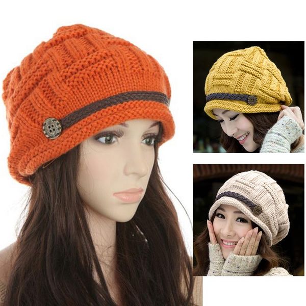 

beanie/skull caps winter hats for women beanies knitted solid color hat girls autumn female beanie warmer bonnet ladies casual cap, Blue;gray