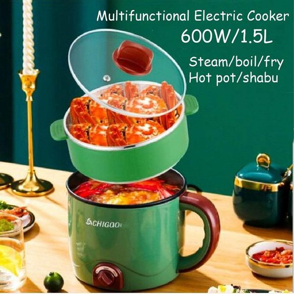 

220v multi-function electric pot electric multi-layer steamer student dormitory noodle cooking electrict pot 1.5l