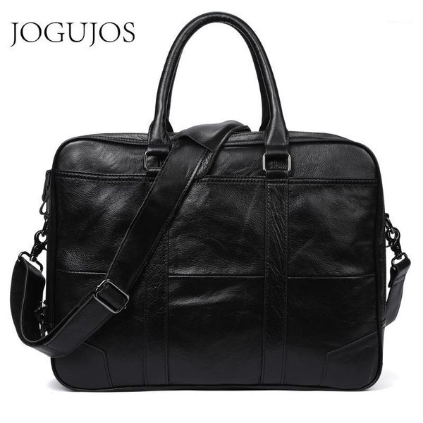 

jogujos genuine leather men business briefcase bag computer laphandbag man shoulder bag messenger bags men's office handbag1