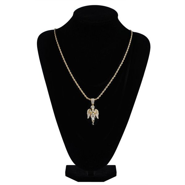 

mens hip hop 18k gold plated pendant necklace iced out angle necklace fashion fashion necklace jewelry fashion design, Silver