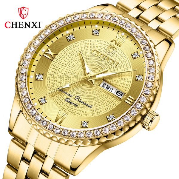 

guangzhou origin chenxi fashion 8215 gold diamond inlaid watch for men