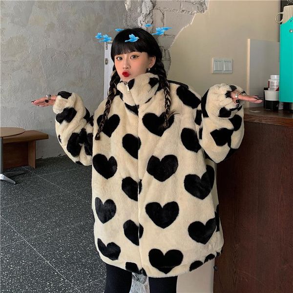 

реальный выстрел осенью и зимой новый бархат свободный теплый теплый толстый длинно рукава влюбленные влюбленные шерстяные пальто женские, Black;brown