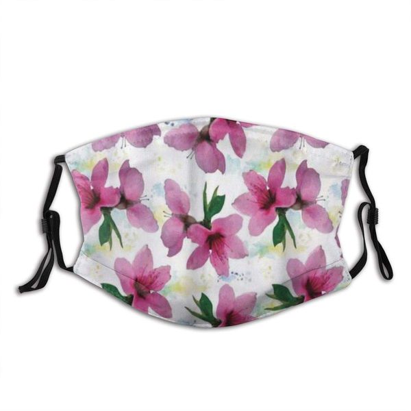 

floral vivid cherry blossom sakura petals botany essence watercolor artwork windproof anti pollution face shields scarf washable and reusabl