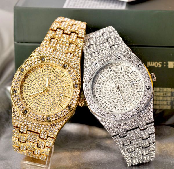 

popular watch fashion business watch steel strap rhinestone business watch mens casual quartz mens fashion design, Slivery;brown