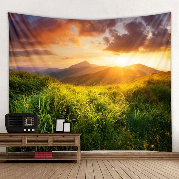 

green shade tree tapestry wall hanging sandy beach picnic rug camping tent sleeping pad home decor bedspread sheet wall cloth