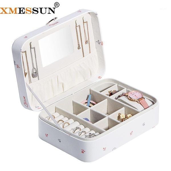 

xmessun cartoon print lipstick storage box cosmetic cases jewelry box fashion storage leather cases new style protable ins1