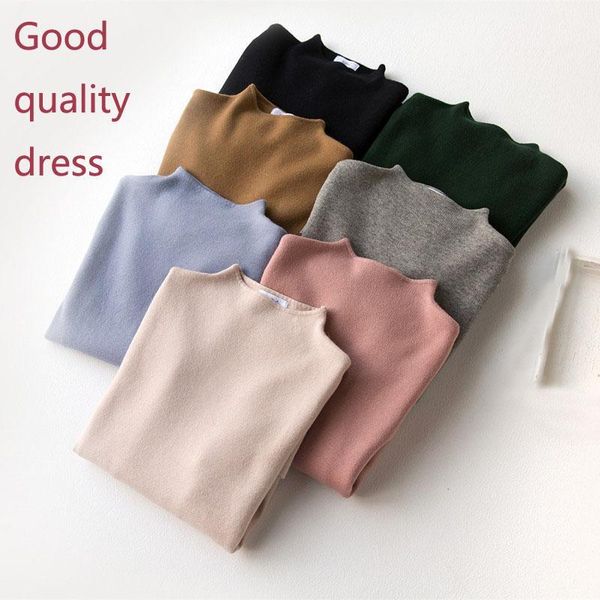 

super good cashmere cotton warm turtleneck mini sweater dress women winter 2020 long sleeve short dress thick clothes stretch1, Black;gray