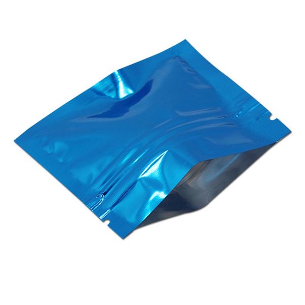

100pcs lot blue aluminum foil zip lock storage package bag heat seal powder candy zipper packing pouch mylar foil ziplock bag h bbyzeo