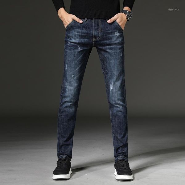 

new winter small straight han edition cultivate one's morality cowboy pants men1, Blue