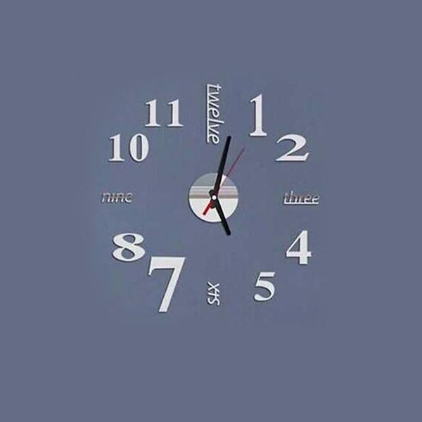 

wall clocks 3d diy mirror acrylic stickers clock home decoration living room quartz needle