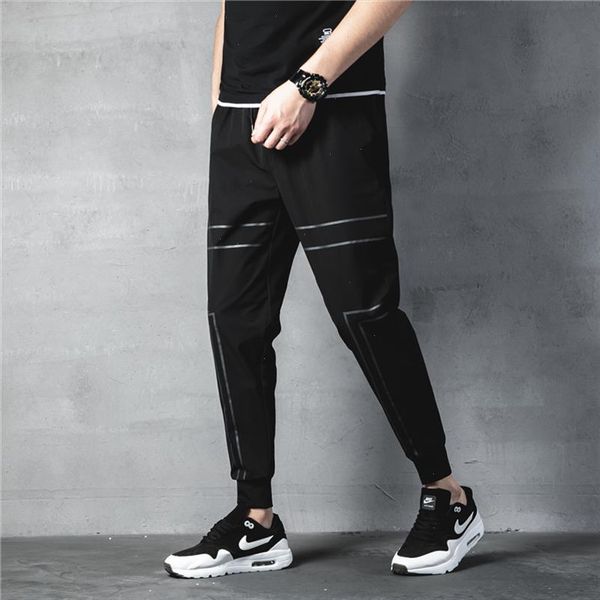 

new jogging pants men sport sweatpants running pants men joggers trackpants slim fit bodybuilding trouser spodnie, Black