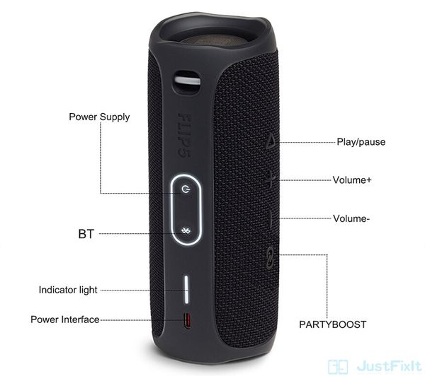

speaker, flip 5 wireless portable speaker compatible ipx7 waterproof bluetooth bass channel music kaleidoscope audio