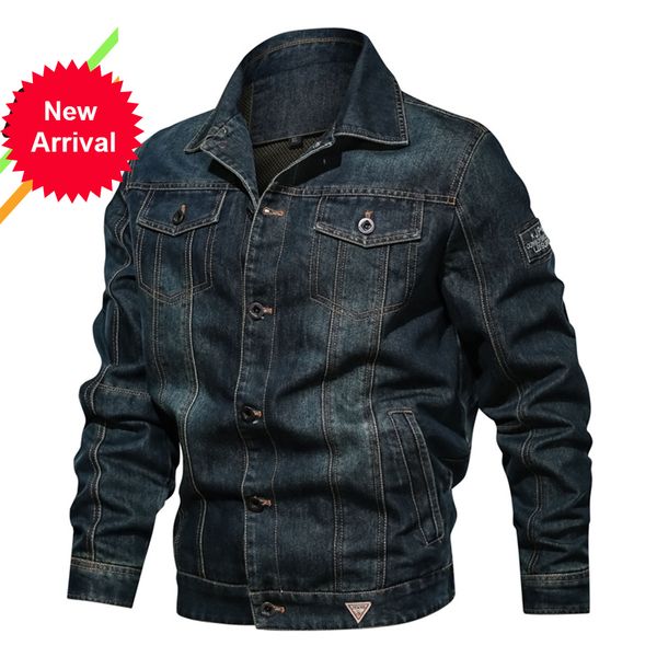 

2021 new men's street windbreaker coat men denim jacket cowboy casual outer wear nfwr, Black;brown