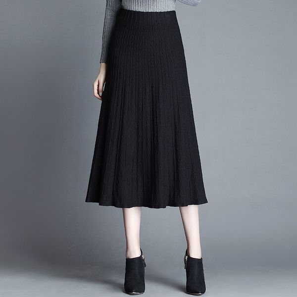 

2021 new autumn of women midi skirt comes out y343 yz3i, Black