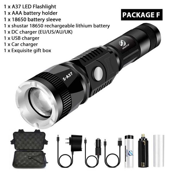 

usb перезаряжаемые светодиодный фонарик с xp l v6 lamp шарики могут быть использованы в качестве power bank водонепроницаемый тактические фа